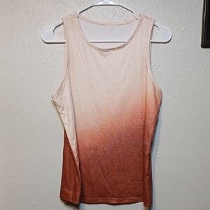 🧡NWOT Orange and White Ombre Tank Top Sleeveless Style